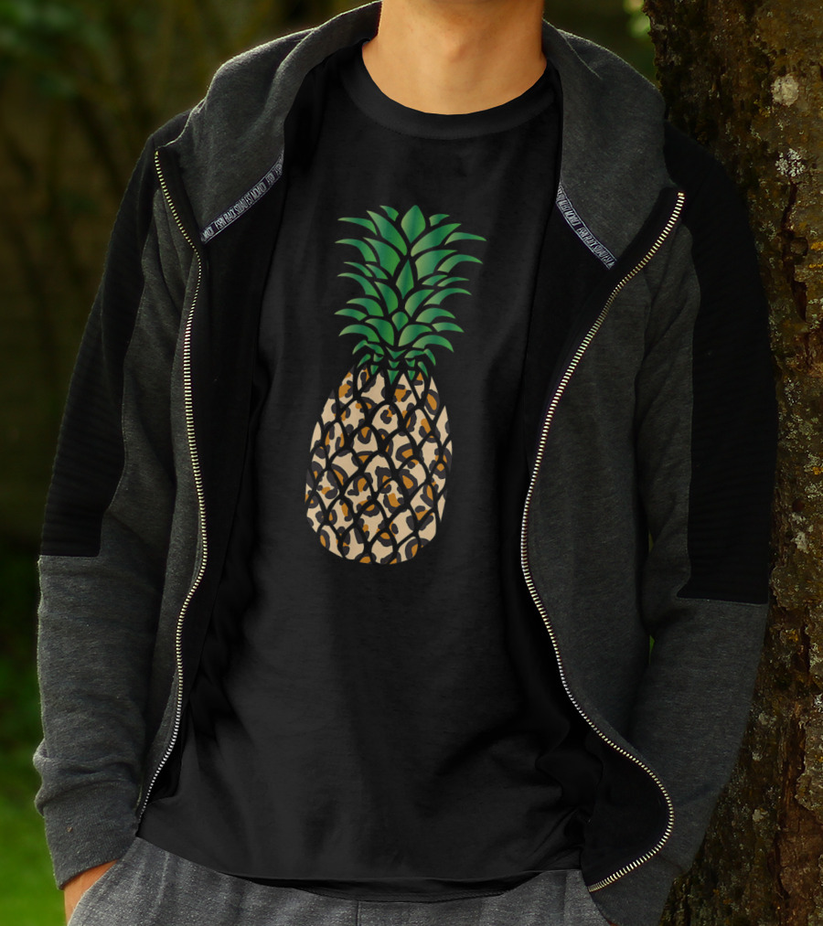 Cheetah Print Pineapple Fun Tropical T-Shirt