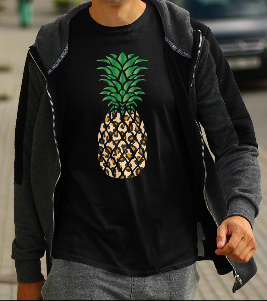 Cheetah Print Pineapple Fun Tropical T-Shirt