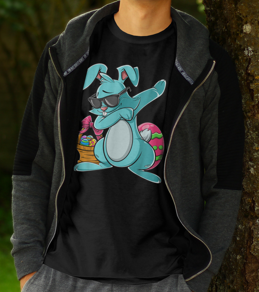 Cool Dabbing Bunny With Easter Basket For Girls And Adults T-Shirt