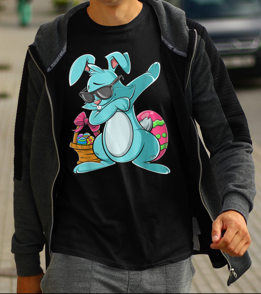 Cool Dabbing Bunny With Easter Basket For Girls And Adults T-Shirt