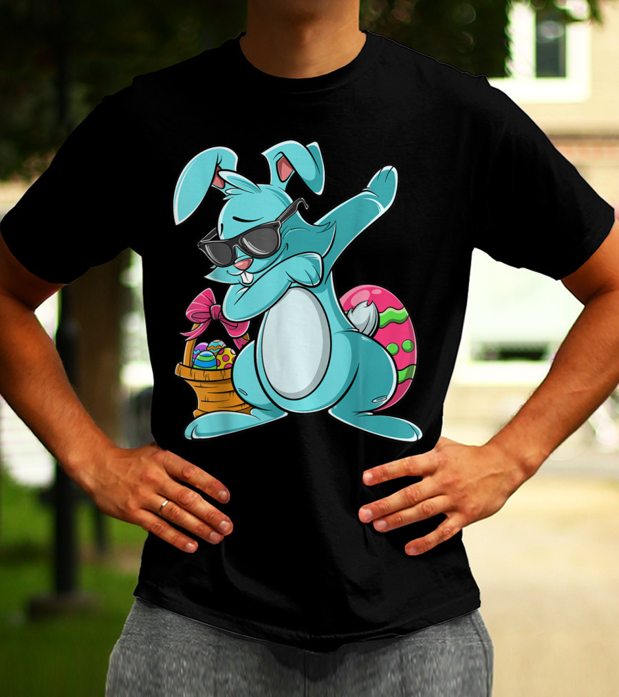 Cool Dabbing Bunny With Easter Basket For Girls And Adults T-Shirt