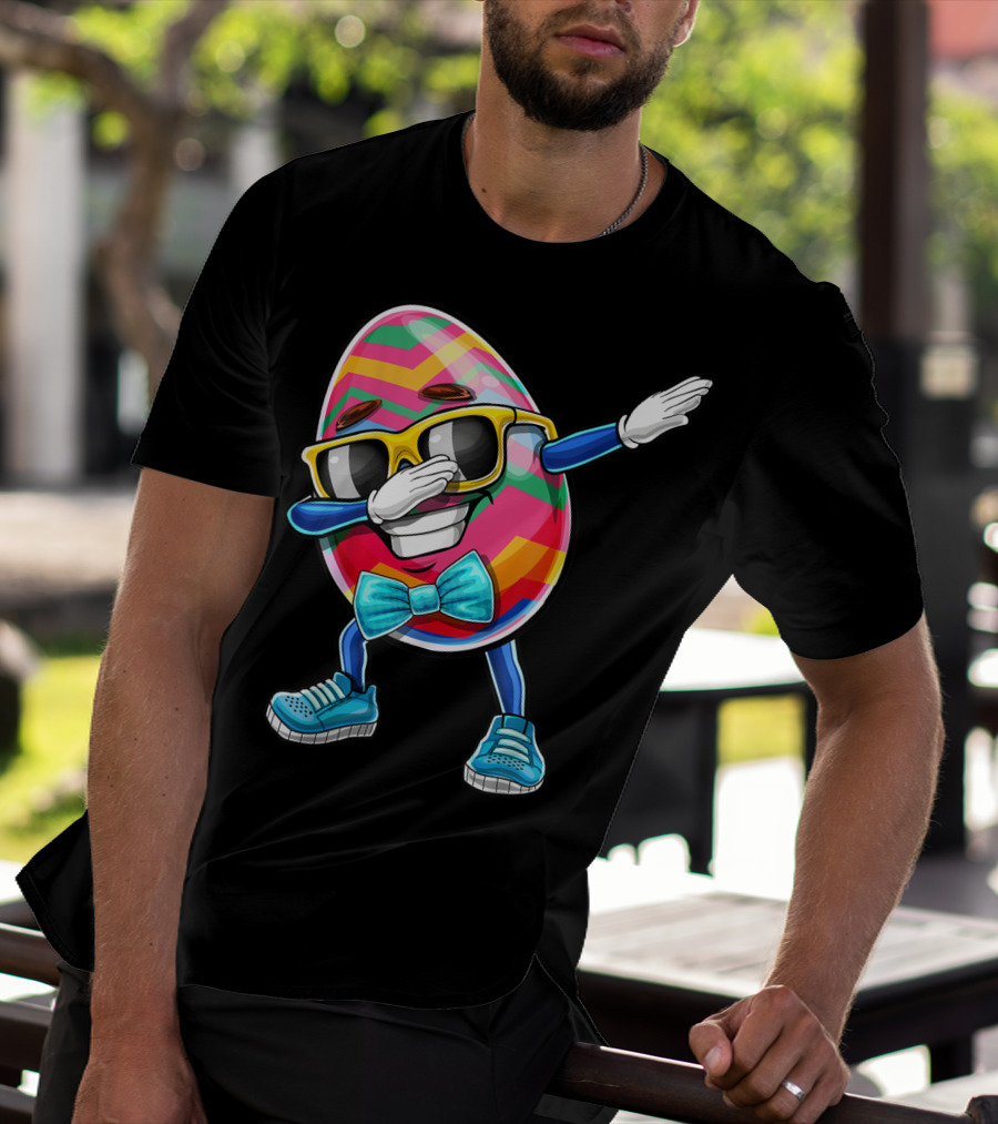 Dabbing Easter Egg With Sunglasses And Bowtie For Easter Sunday T-Shirt