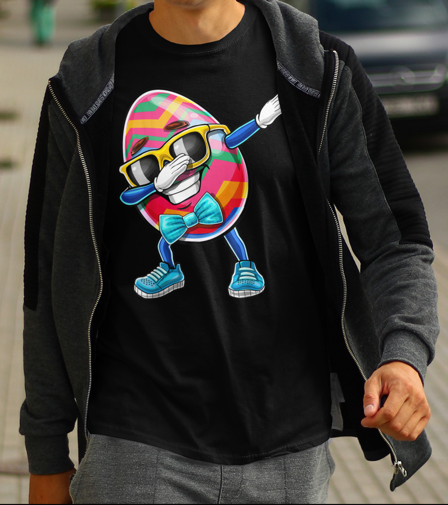 Dabbing Easter Egg With Sunglasses And Bowtie For Easter Sunday T-Shirt