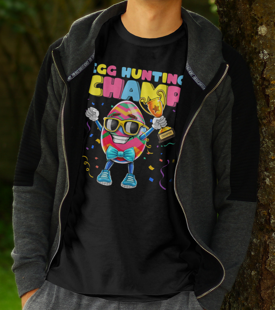 Egg Hunting Champ Easter Egg Champion Trophy Confetti T-Shirt