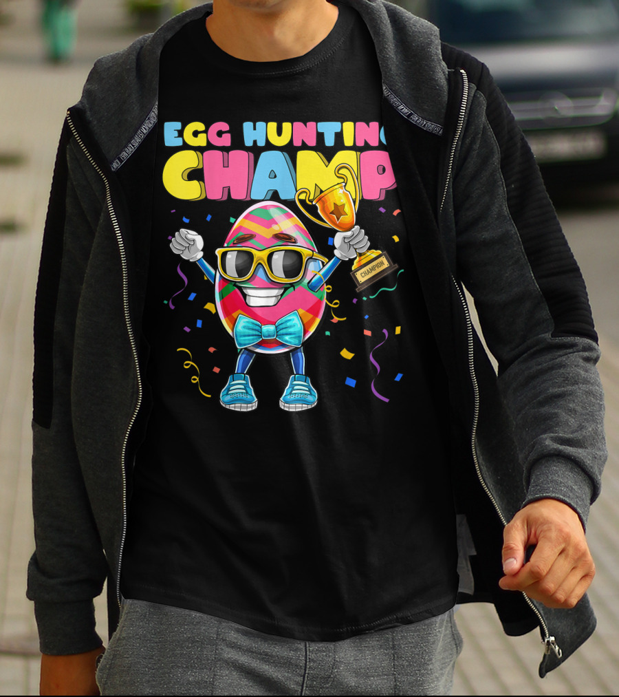 Egg Hunting Champ Easter Egg Champion Trophy Confetti T-Shirt
