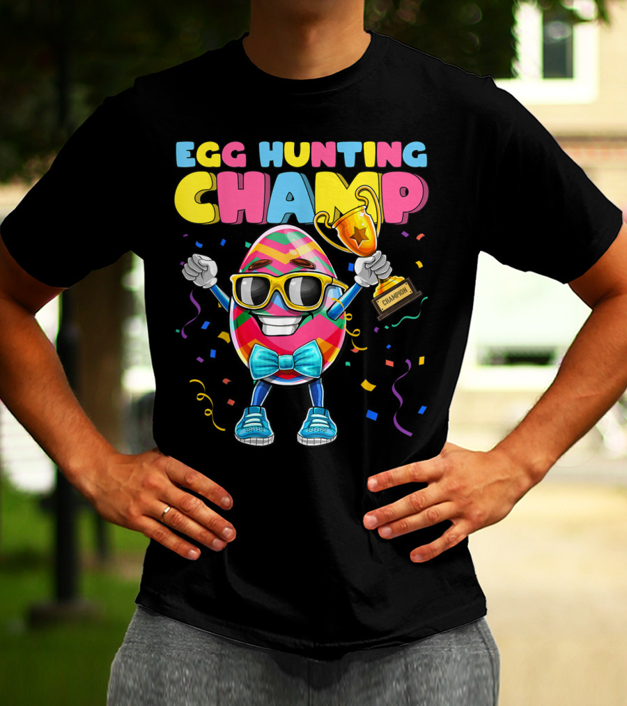 Egg Hunting Champ Easter Egg Champion Trophy Confetti T-Shirt