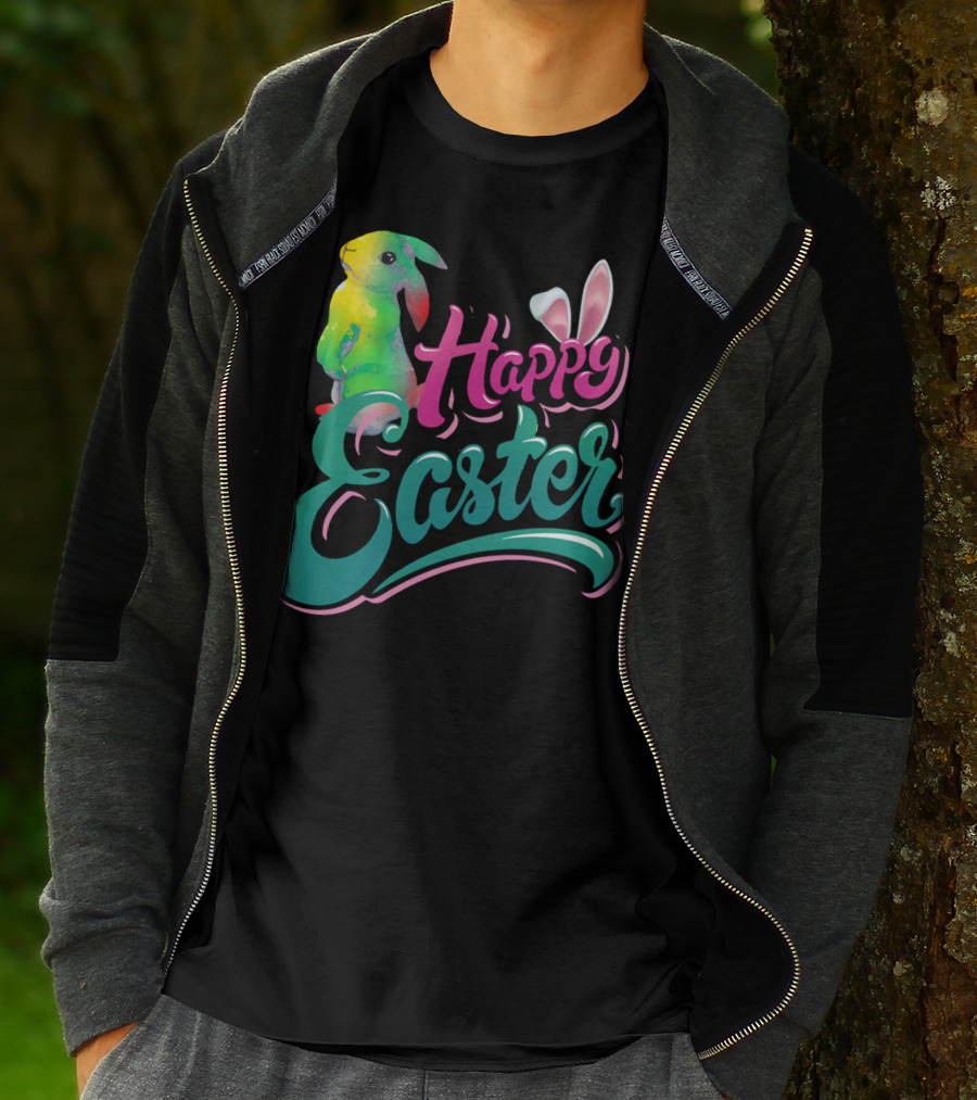 Happy Easter Watercolor Bunny Vibrant T-Shirt