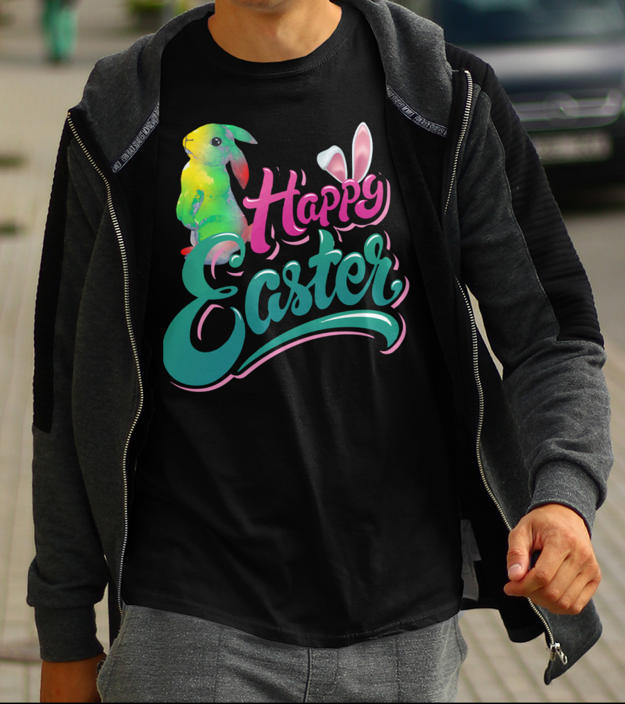 Happy Easter Watercolor Bunny Vibrant T-Shirt