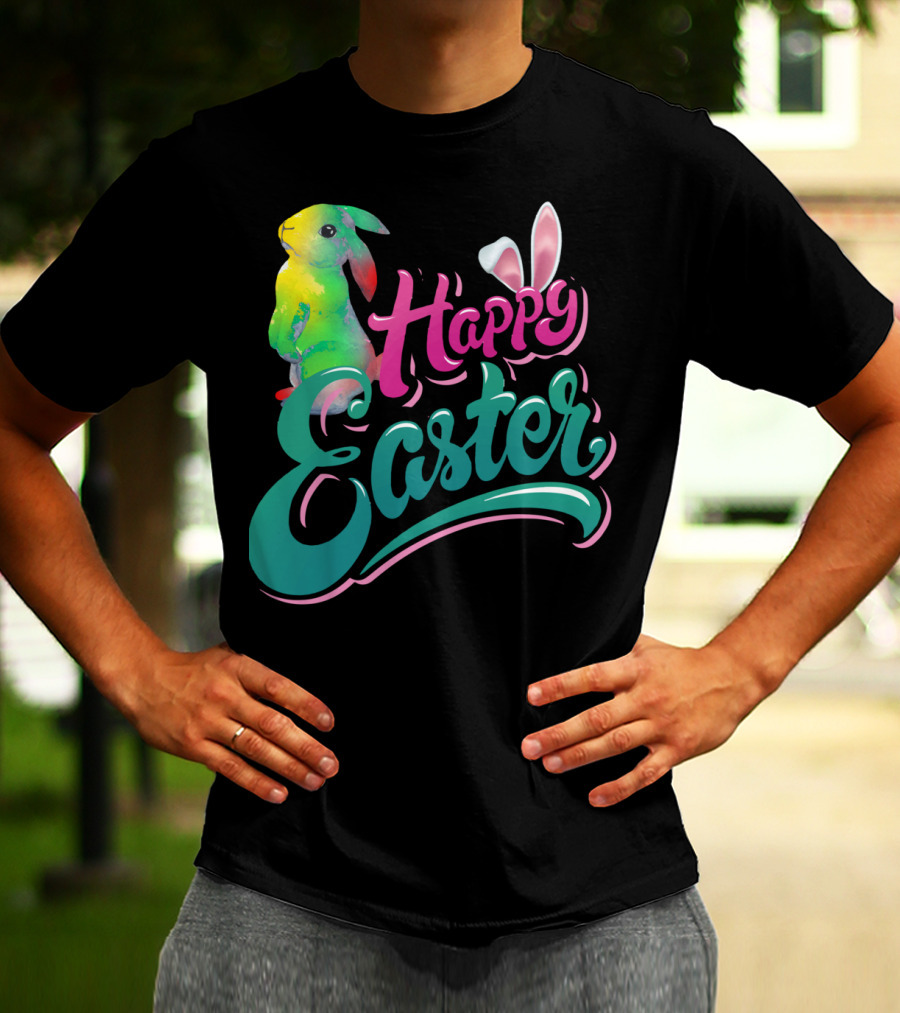 Happy Easter Watercolor Bunny Vibrant T-Shirt