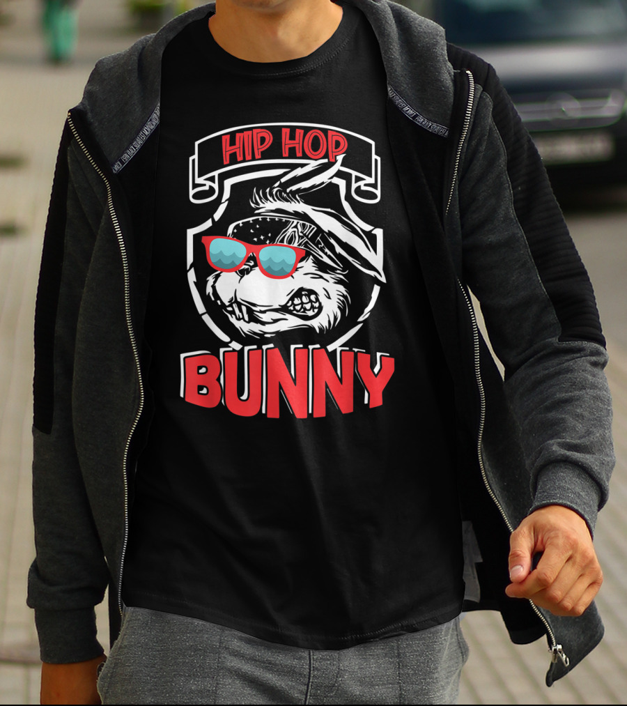 Hip Hop Bunny With Sunglasses Easter Toddler T-Shirt