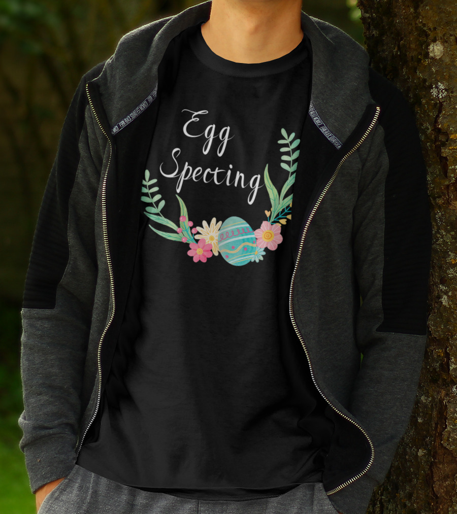 Egg Specting Pregnancy Announcement Floral Easter T-Shirt