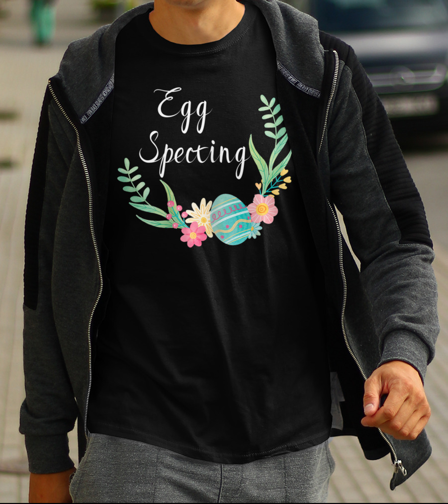 Egg Specting Pregnancy Announcement Floral Easter T-Shirt
