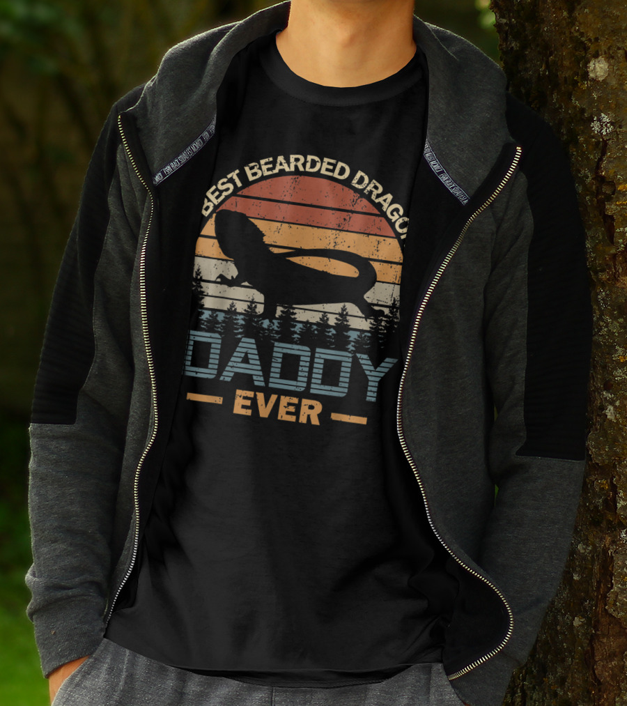 Best Bearded Dragon Daddy Ever Retro T-Shirt