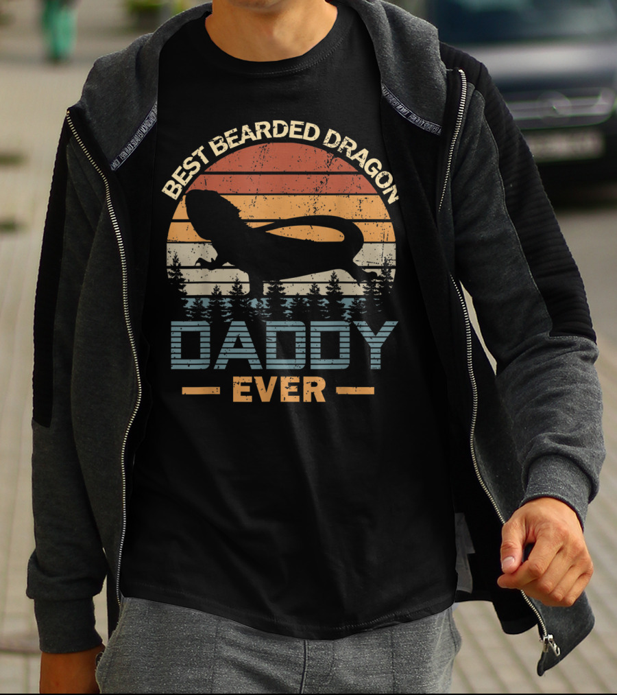 Best Bearded Dragon Daddy Ever Retro T-Shirt