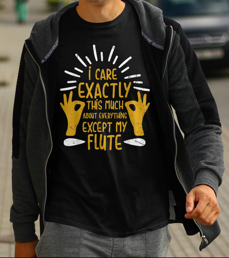 I Care Exactly This Much About Everything Except My Flute Flutist Woodwind Kids T-Shirt