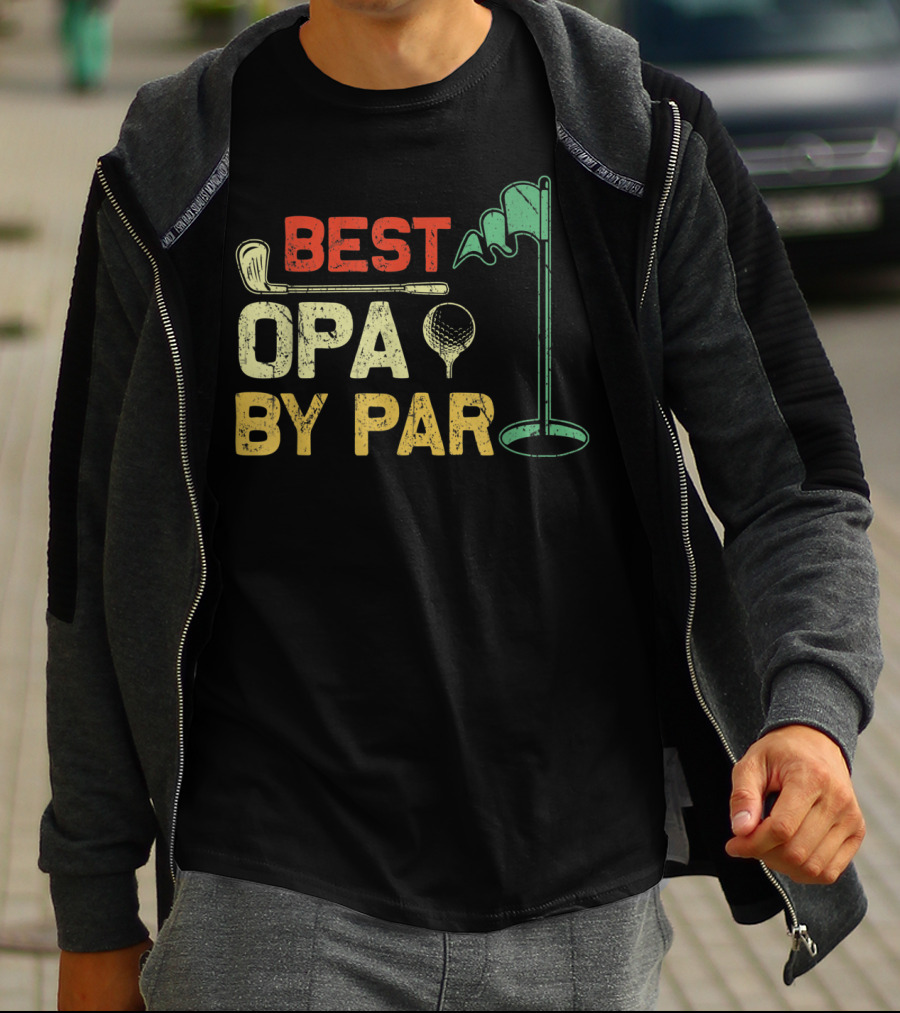 Best Opa By Par Fathers Day Golf Golfer T-Shirt