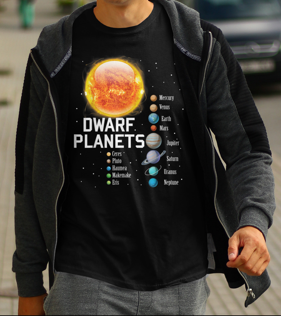 Dwarf Planets Solar System Mercury Venus Earth Mars Jupiter Saturn Uranus Neptune T-Shirt