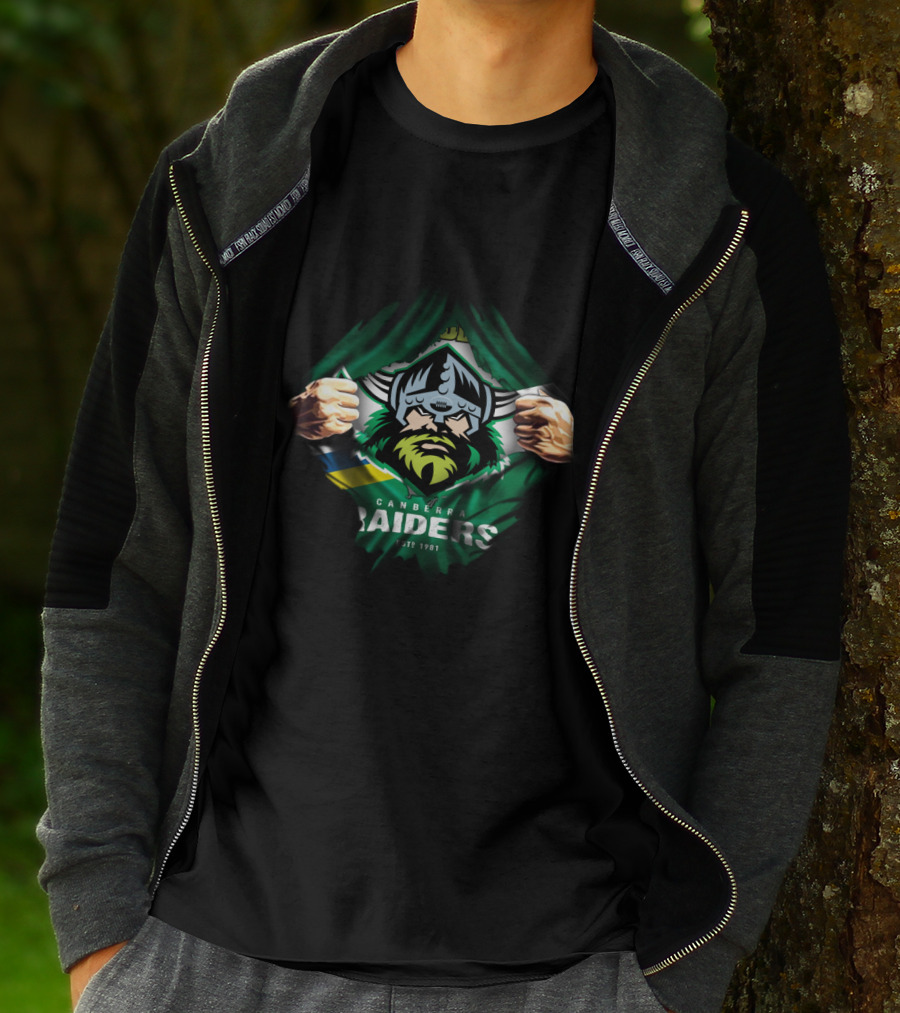 Canberra Raiders Viking Warrior Fan Pride Est 1981 T-Shirt