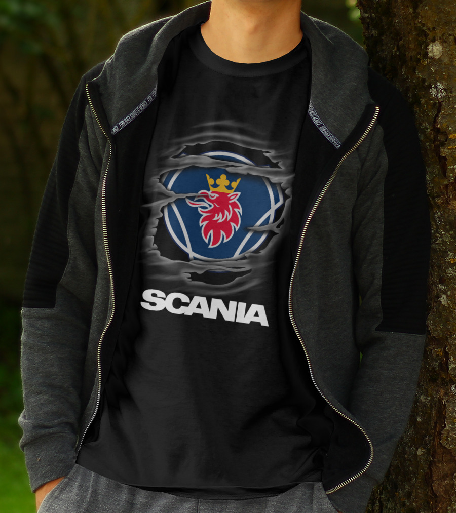 Limited Scania Ripped Logo Lion Crown T-Shirt