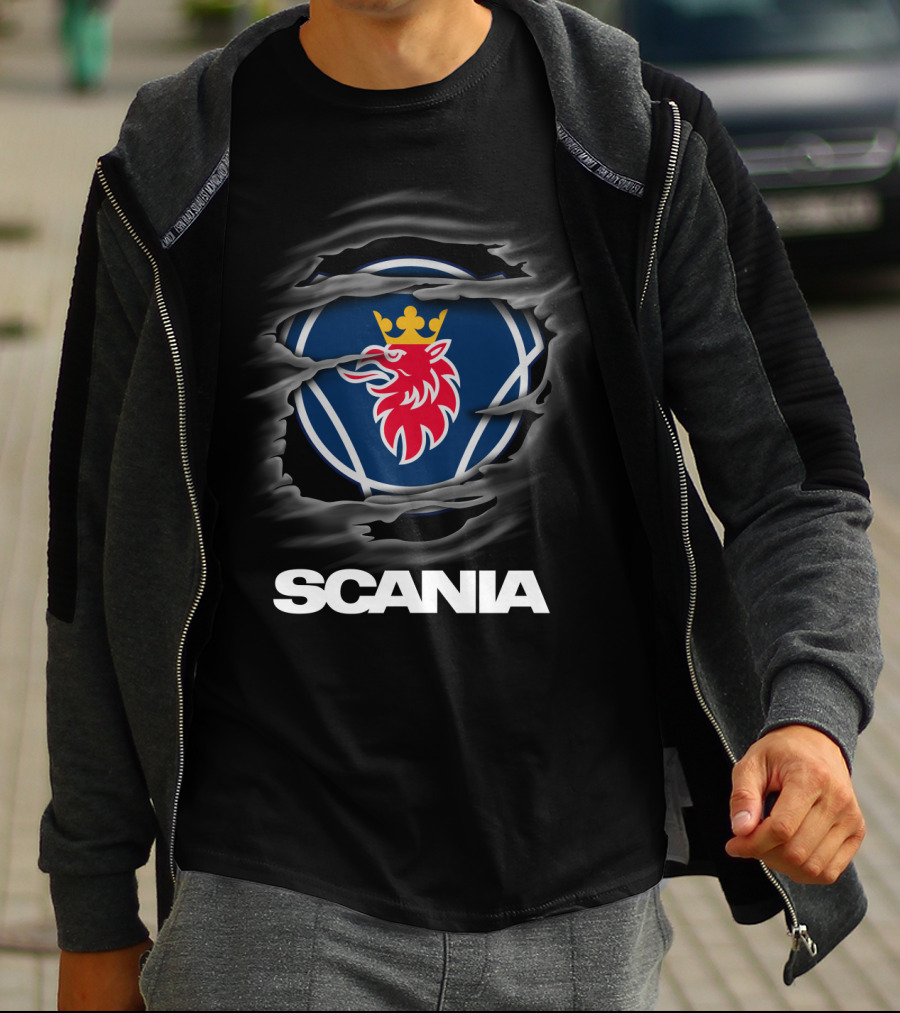 Limited Scania Ripped Logo Lion Crown T-Shirt