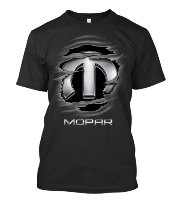 Mopar Metal Emblem Design Torn Steel Effect T-Shirt