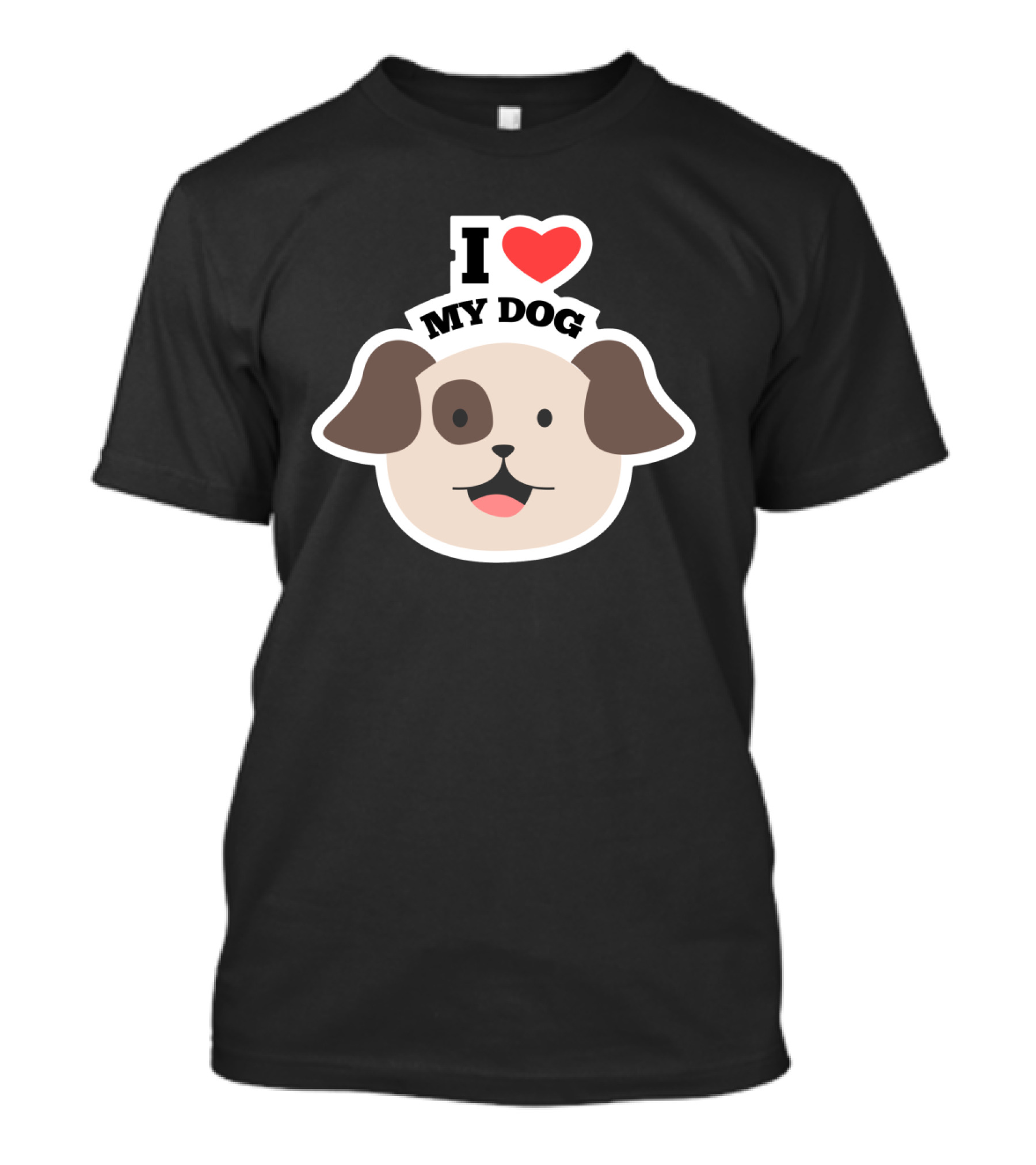 I Heart Love My Dog Cute Dog Face Animal Lover Pet Owner T-Shirt