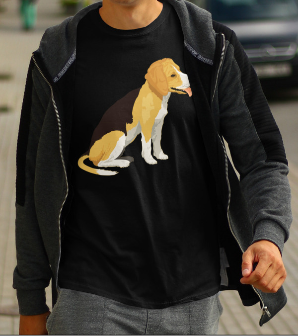 Beagle Pet Black Yellow Dog T-Shirt