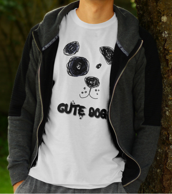 Cute Dog Abstract Scribble T-Shirt
