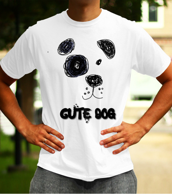 Cute Dog Abstract Scribble T-Shirt