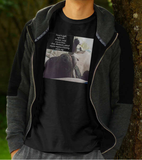 Dean Winchester Pitbull Seizure Response Mobility Service Dog Rescued Loved Lives To Serve T-Shirt