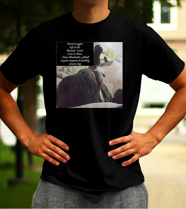 Dean Winchester Pitbull Seizure Response Mobility Service Dog Rescued Loved Lives To Serve T-Shirt