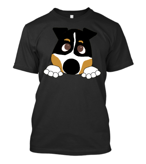 Bernese Mountain Dog Tan Peeking Adorable Cartoon Face T-Shirt