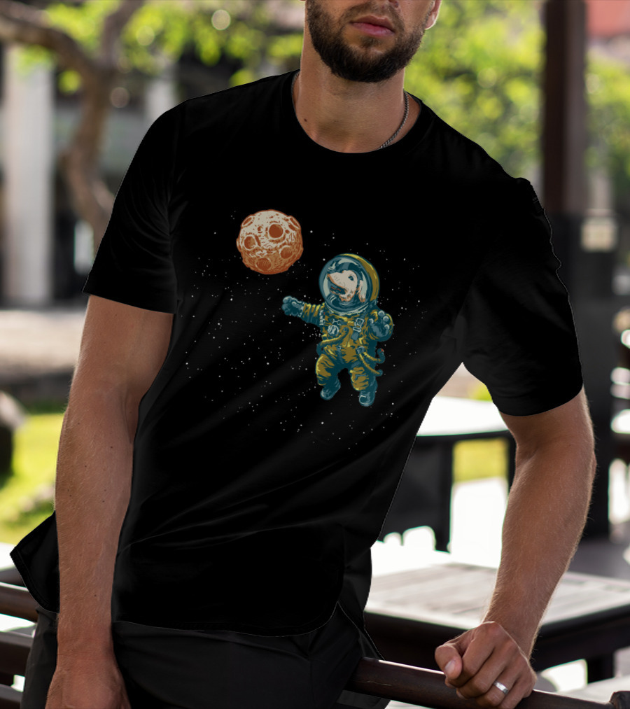 Soviet Space Dog Encounter With Celestial Fetching Planet T-Shirt