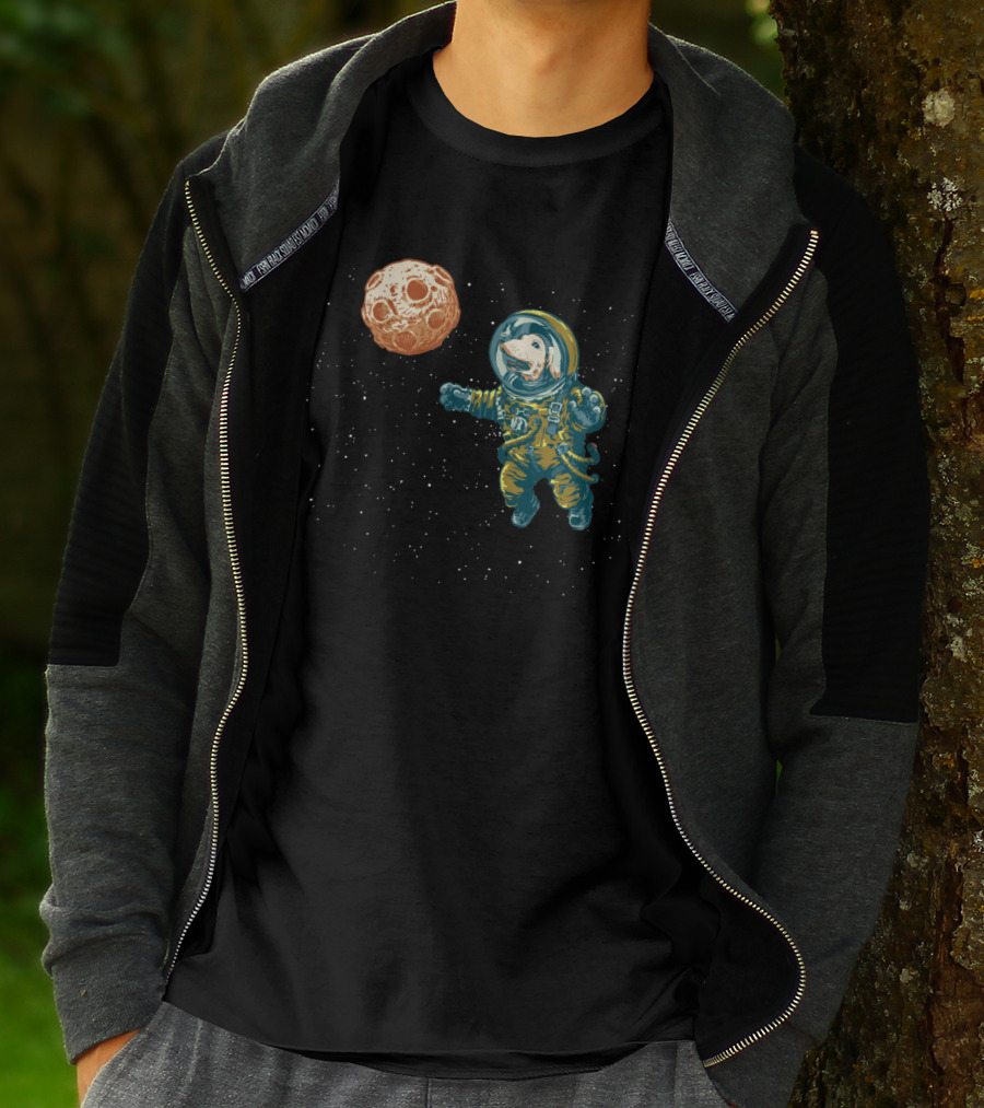 Soviet Space Dog Encounter With Celestial Fetching Planet T-Shirt
