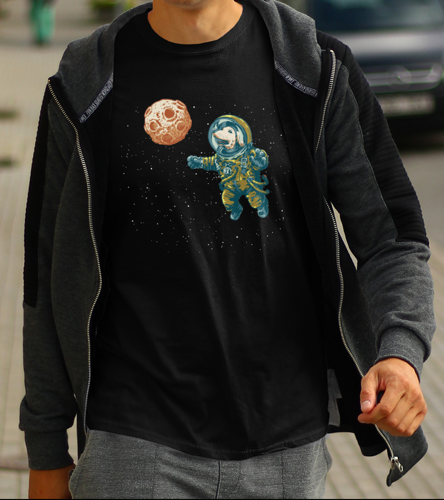 Soviet Space Dog Encounter With Celestial Fetching Planet T-Shirt