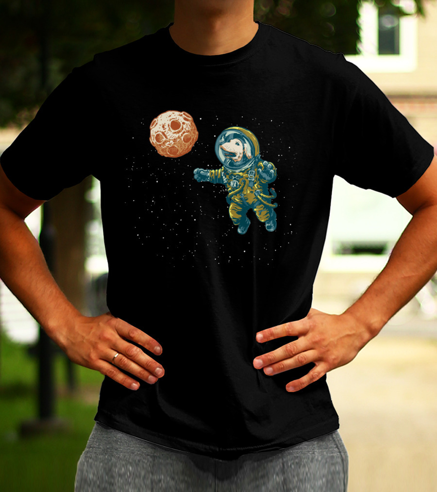 Soviet Space Dog Encounter With Celestial Fetching Planet T-Shirt