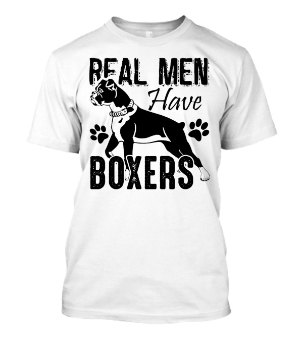 Real Men Have Boxers Dog Paw Prints T-Shirt