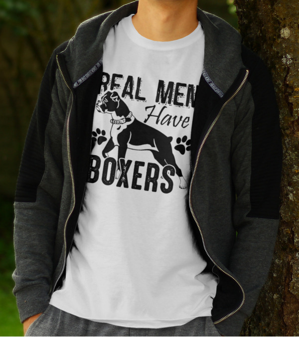 Real Men Have Boxers Dog Paw Prints T-Shirt