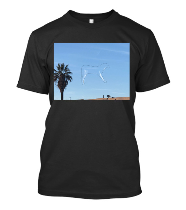 I See A Dog Outline Floating In The Blue Sky Beside A Palm Tree T-Shirt
