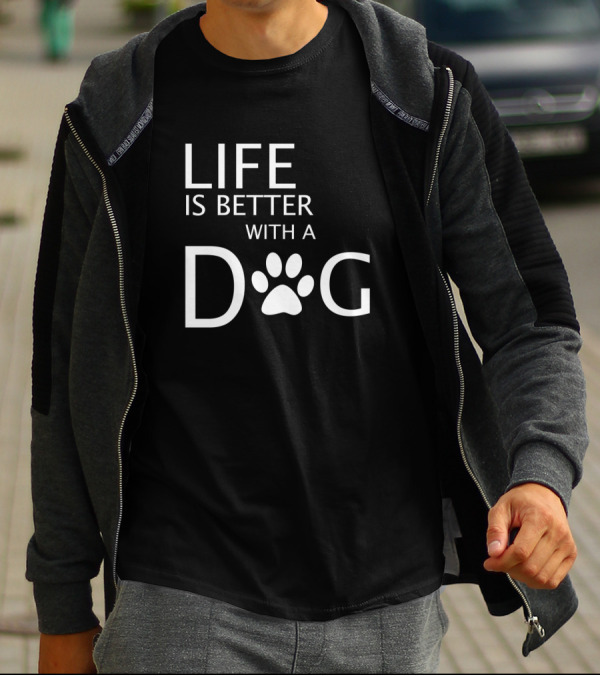 Life Is Better With A Dog Paw Prints T-Shirt