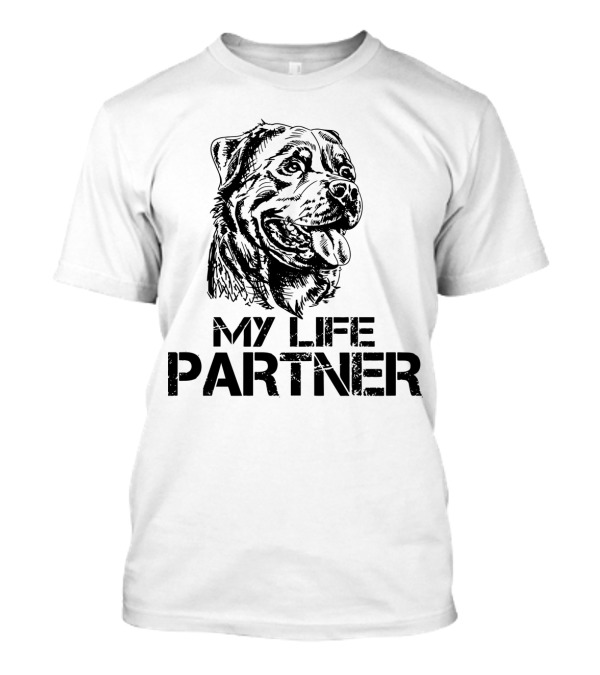 My Life Partner Dog Loyalty Canine Illustrated T-Shirt