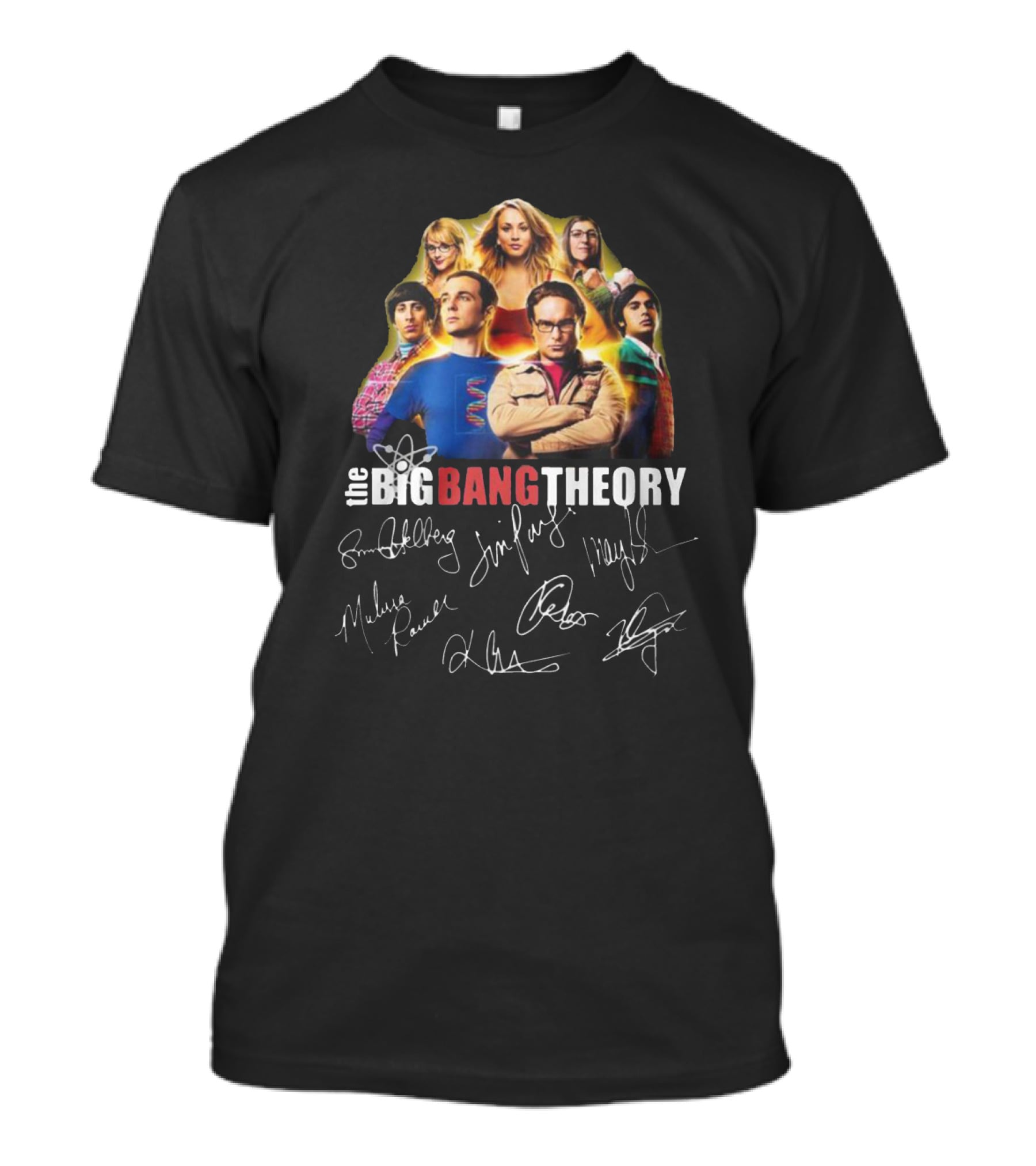 The Big Bang Theory Cast Autograph Collection Collage T-Shirt