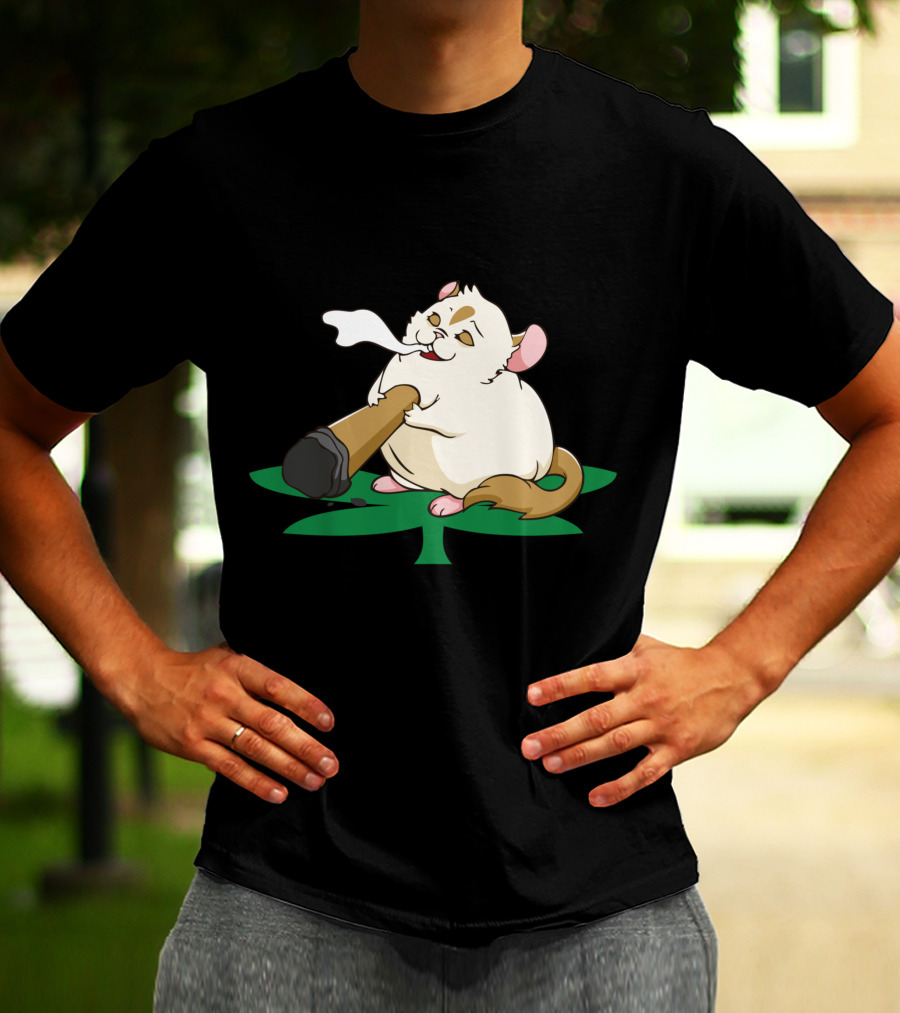 Chinchillin Weed Smoking Chinchilla THC Marijuana Cannabis Leaf T-Shirt