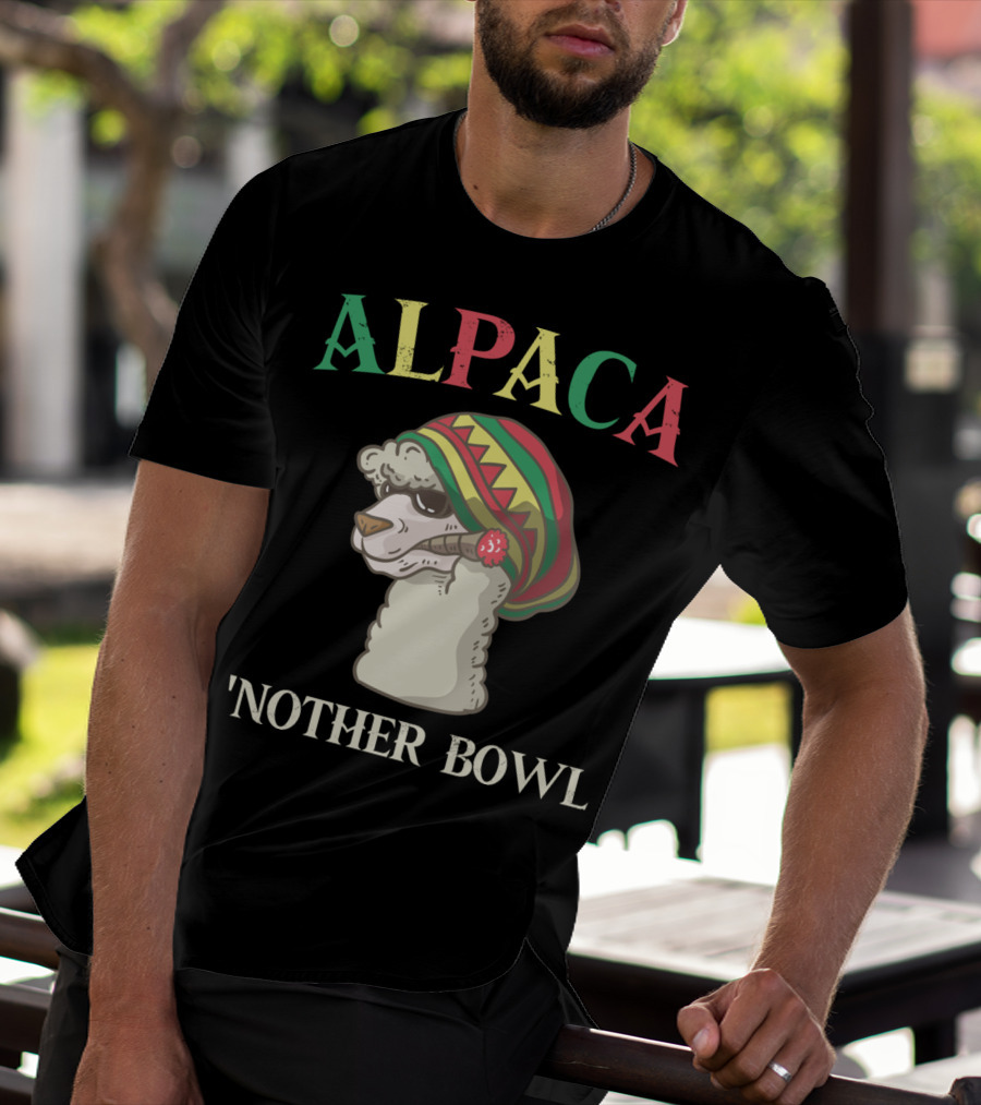 Alpaca Nother Bowl Weed Smoking Llama Cannabis Leaf Stoner T-Shirt