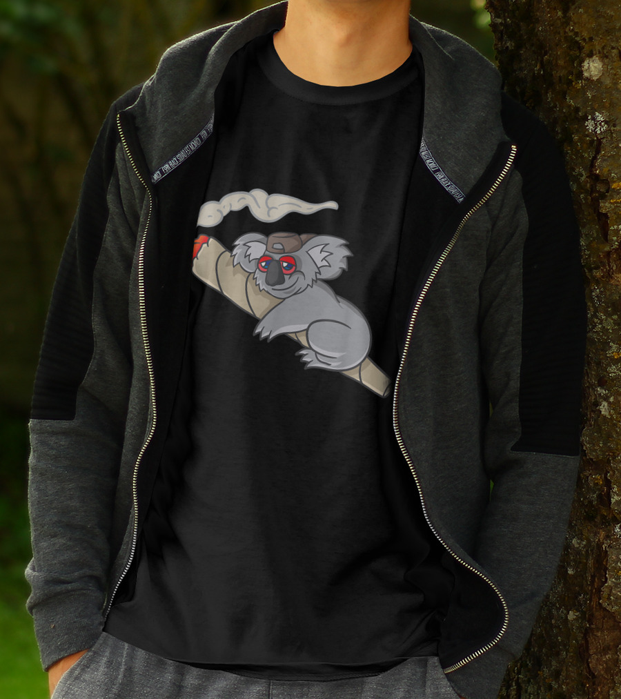 Koala Stoner Smoking Weed Marihuana Don't Care Bear T-Shirt