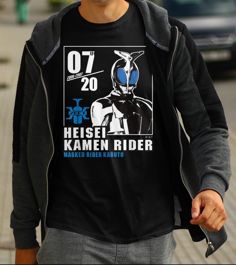 07th Heisei Kamen Rider 20th 2006-2007 Masked Rider Kabuto ZECT T-Shirt