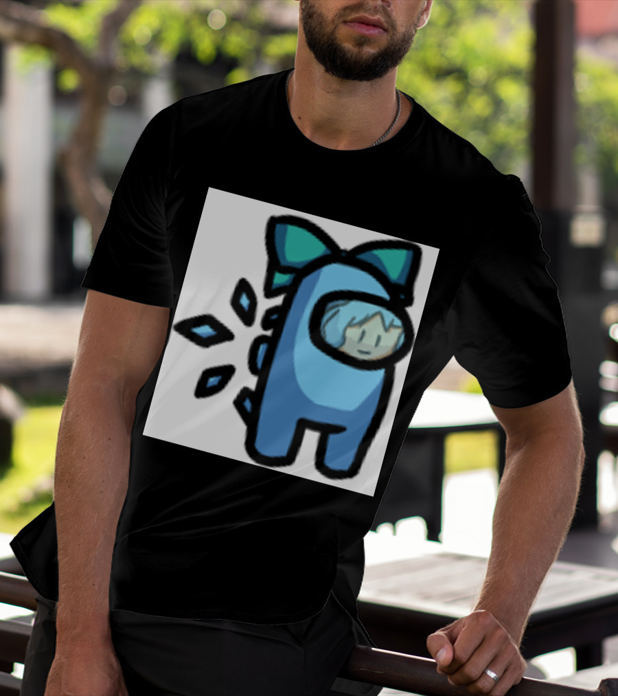 Among Us Blue Crewmate With Bow Gamer Girl T-Shirt