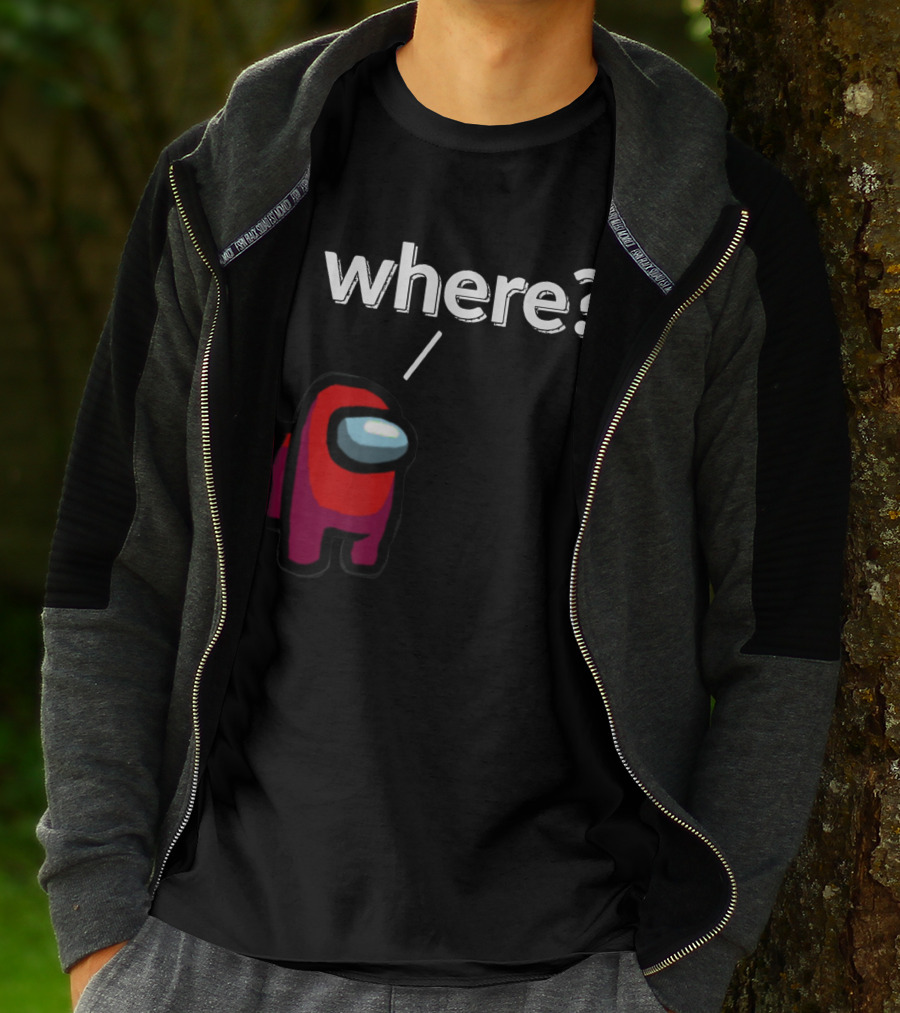Impostor Among Us Where Essential Red Crewmate Question Mark T-Shirt
