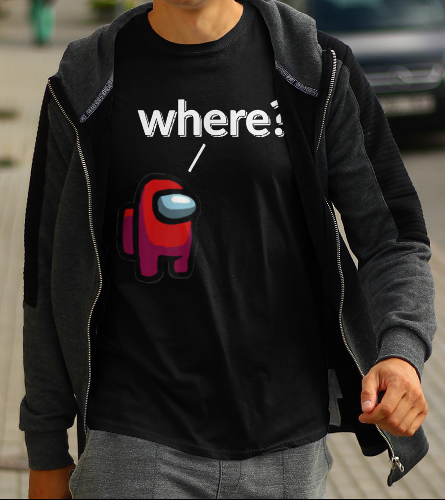 Impostor Among Us Where Essential Red Crewmate Question Mark T-Shirt
