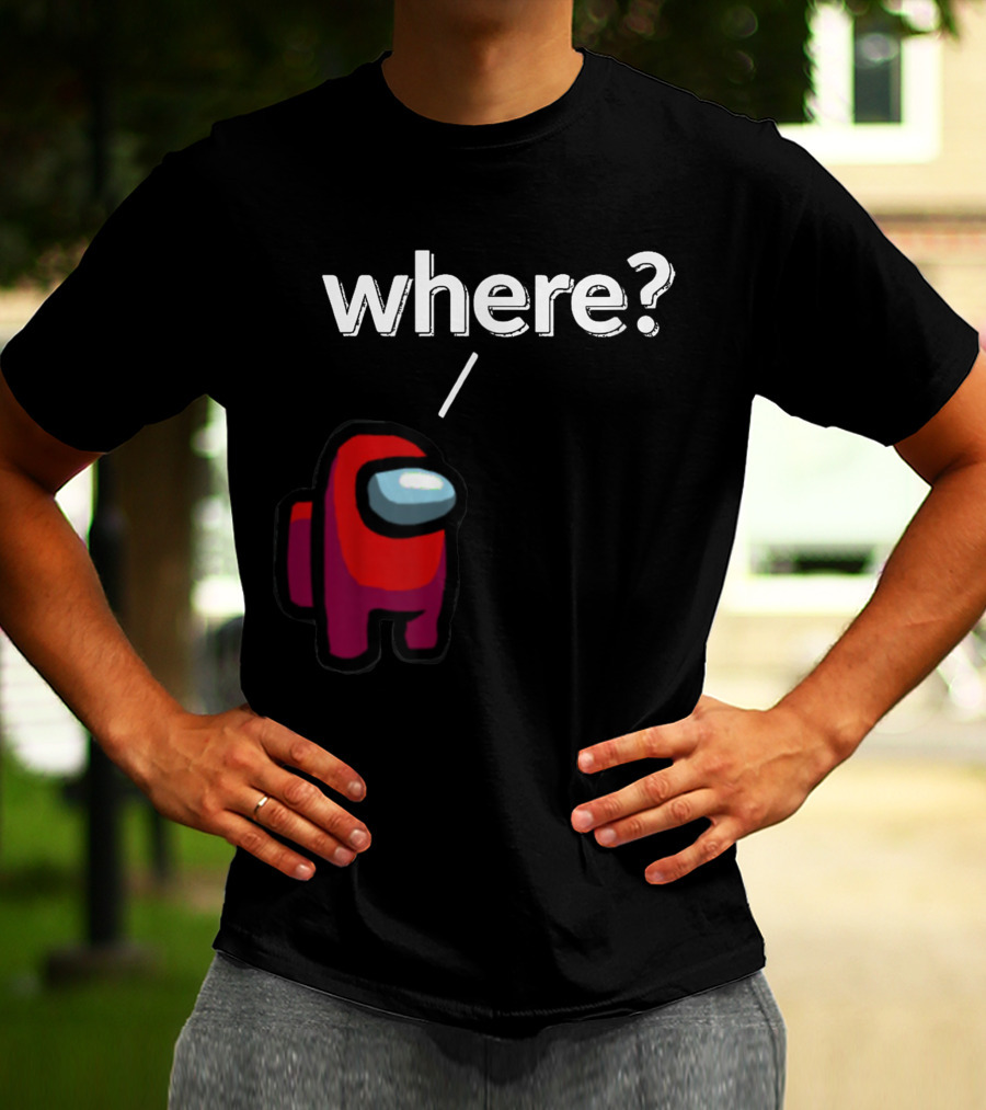 Impostor Among Us Where Essential Red Crewmate Question Mark T-Shirt